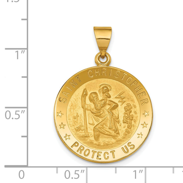 18k Yellow Gold Saint Christopher Medal Pendant