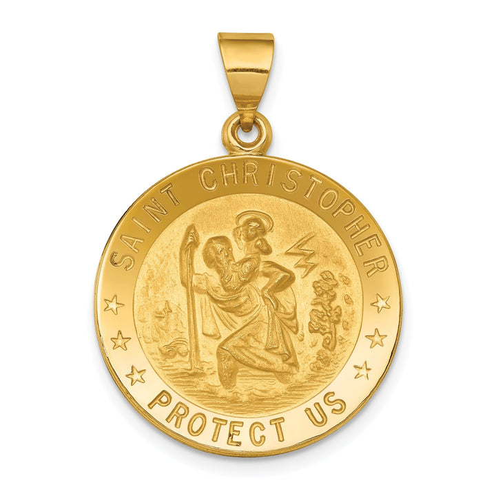 18k Yellow Gold Saint Christopher Medal Pendant