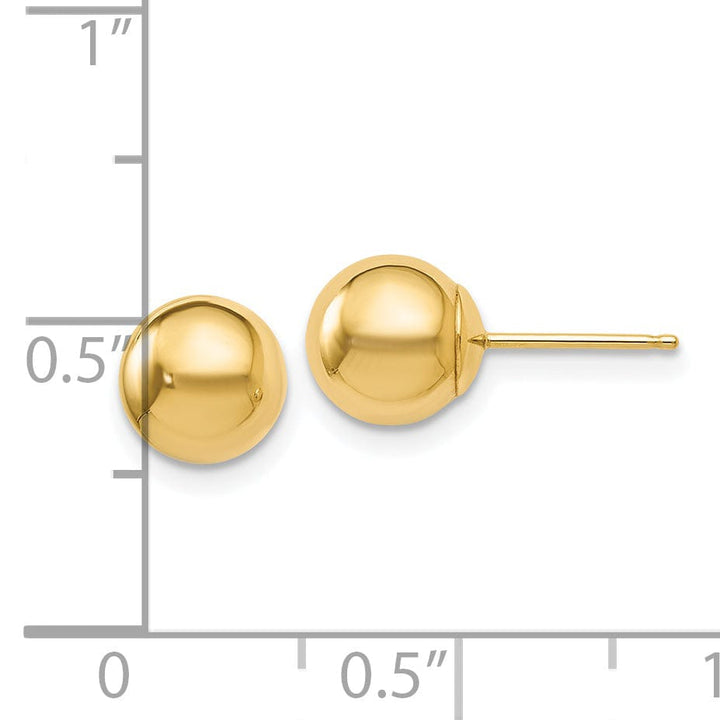 14k Yellow Gold 7mm Ball Post Earrings