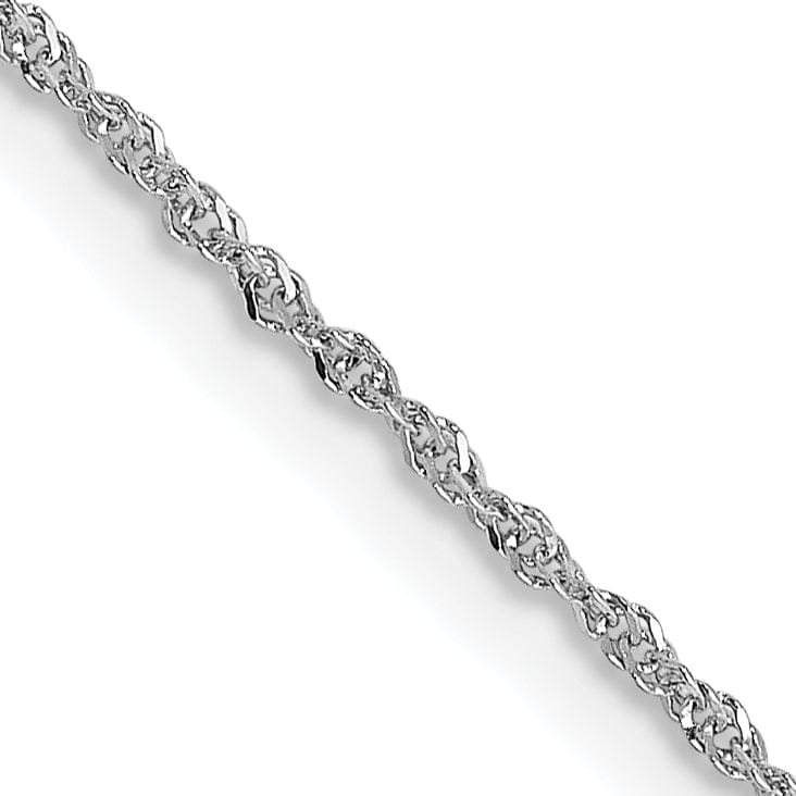 14K White Gold .8 mm Sparkle Singapore Chain