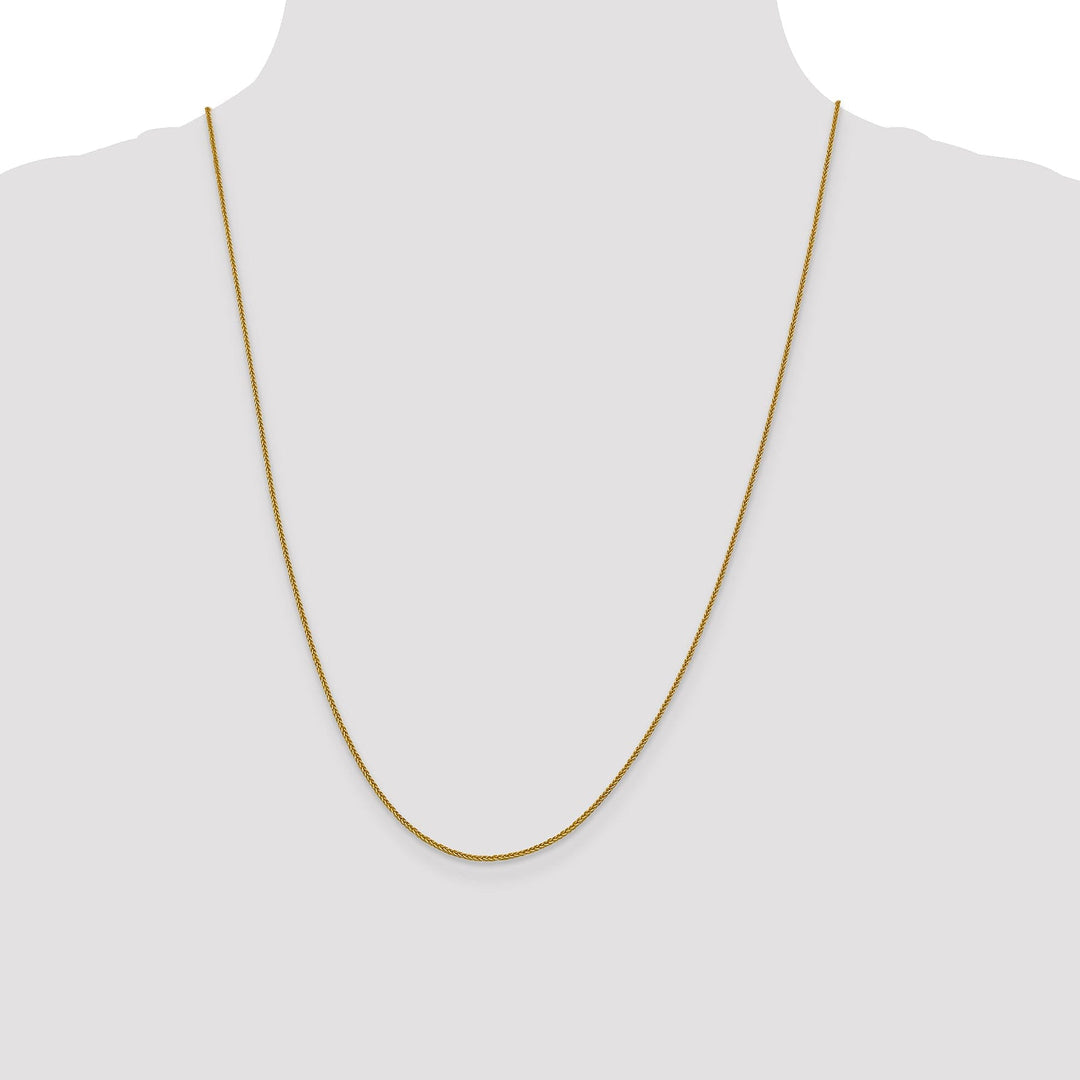 Leslie 14k Yellow Gold 1 mm Quadra Wheat Chain