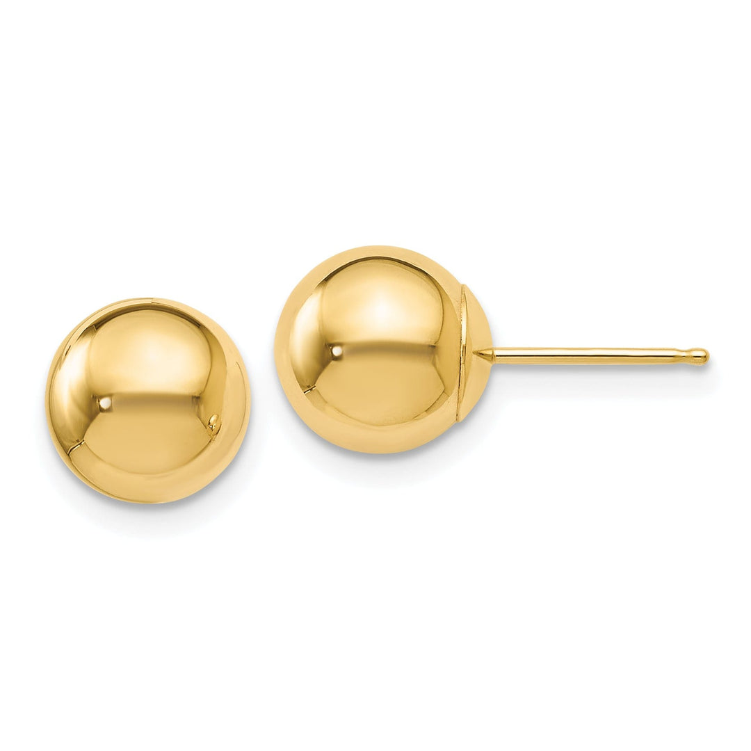 14k Yellow Gold 8mm Ball Post Earrings