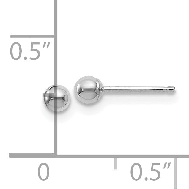 14k White Gold 3mm Ball Post Earrings