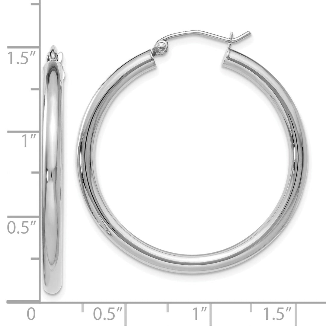 14k White Gold Hoop Earrings