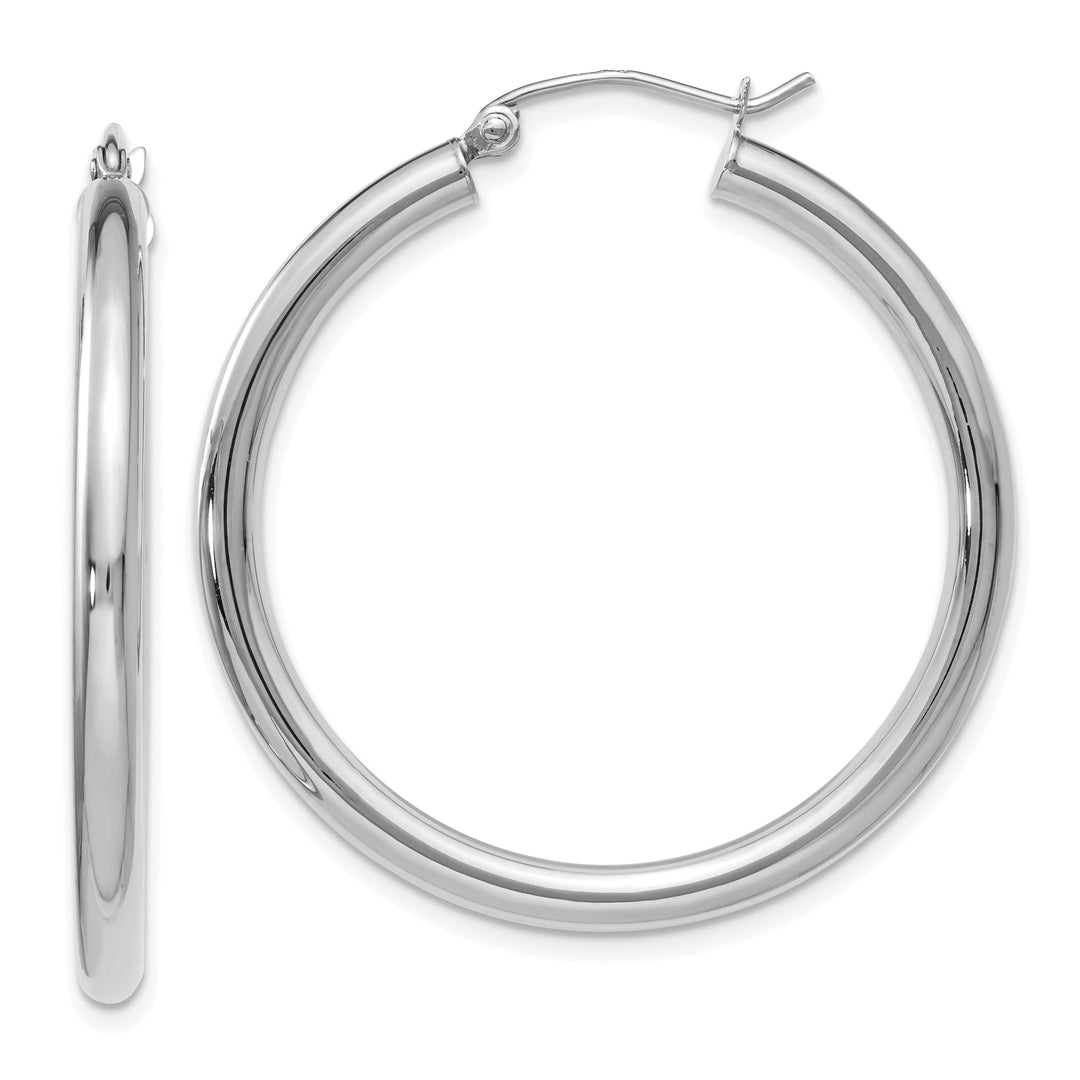 14k White Gold Hoop Earrings