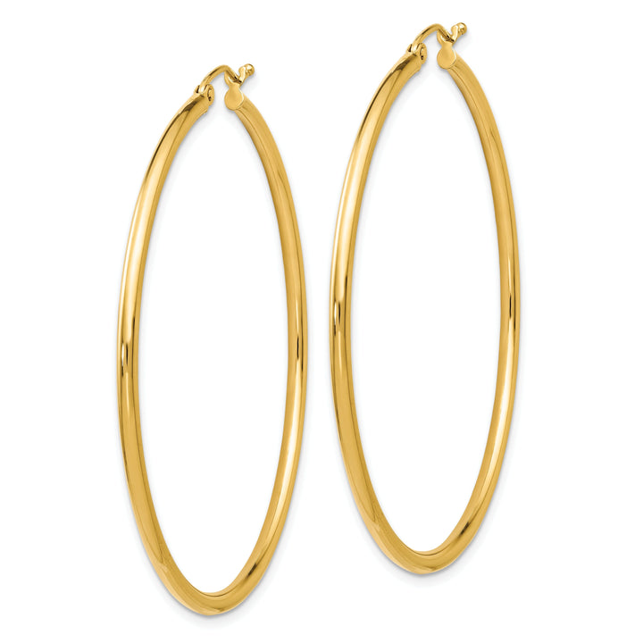 14k Yellow Gold 2-MM Hinged Hoop Earrings