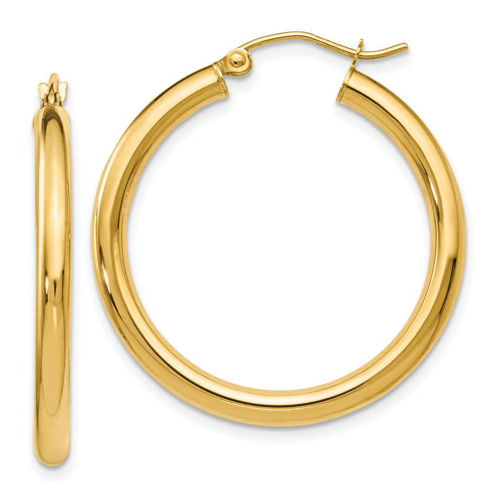 14k Yellow Gold 3mm Hoop Earrings