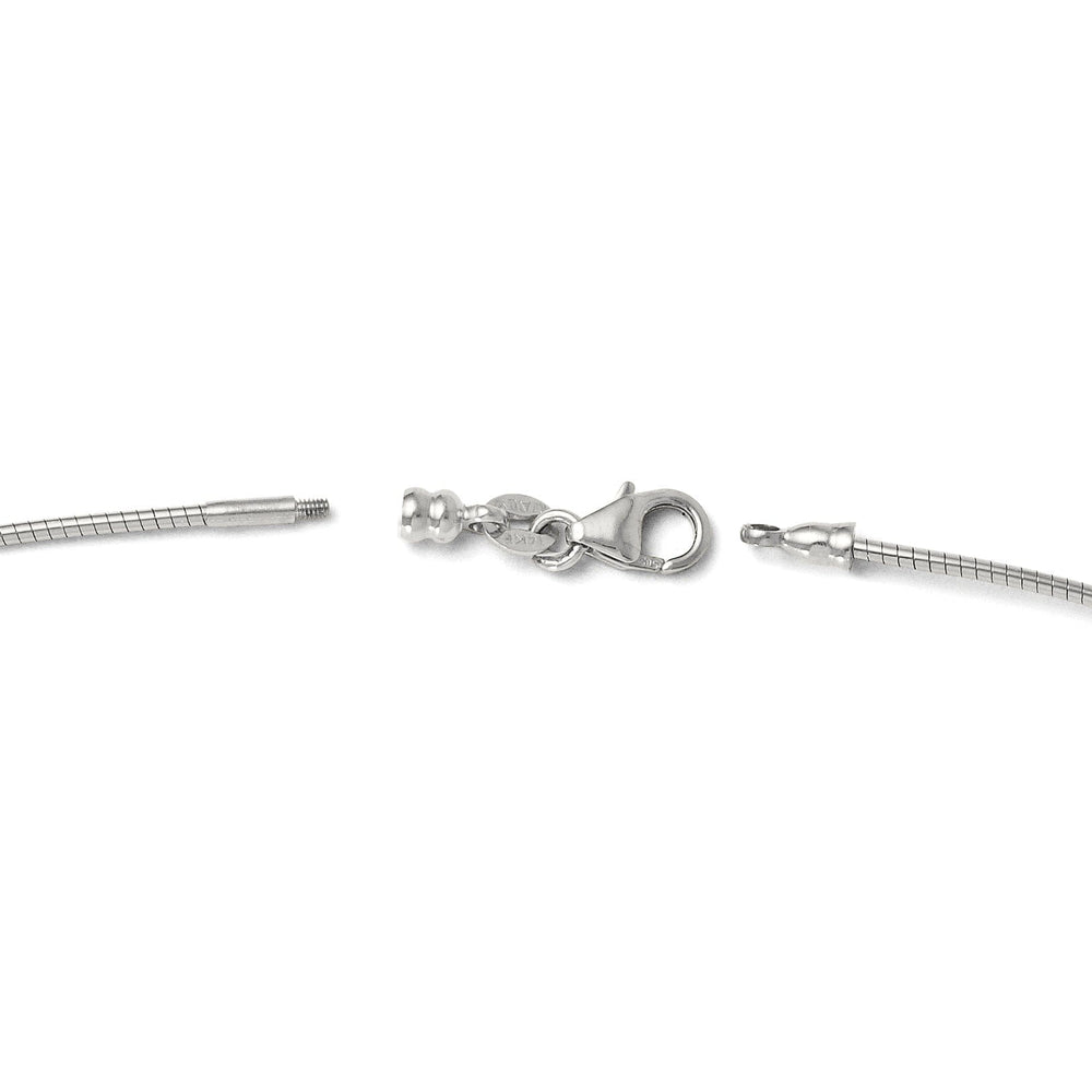 14k White Gold 1.2mm Omega Necklace