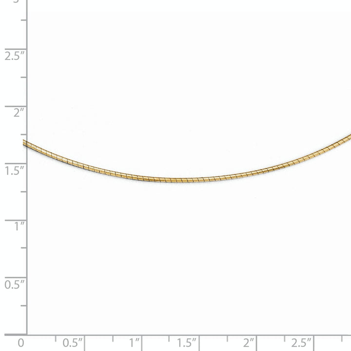 14k Yellow Gold 1MM Round Omega Necklace