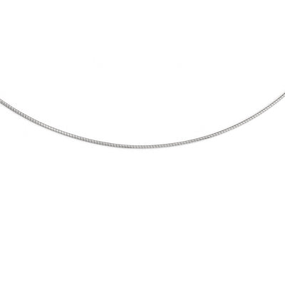14k White Gold 1MM Round Omega Necklace at $ 642.58 only from Jewelryshopping.com