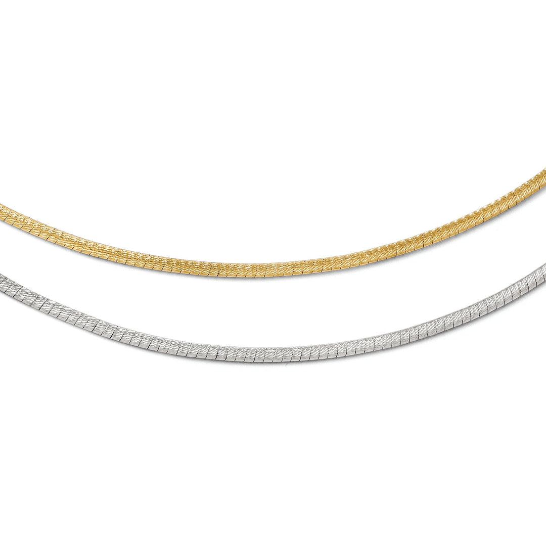 14k Two-tone Reversible Adjustable Omega Chain