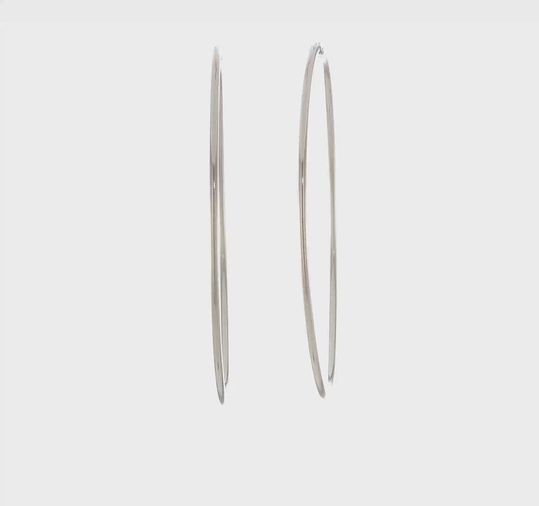 Sterling Silver Endless Hoop Earrings 2mmx80mm