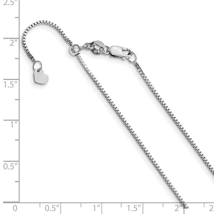 14k White Gold Adjustable Box Chain