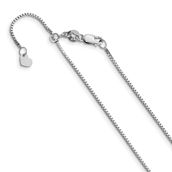 14k White Gold Adjustable Box Chain