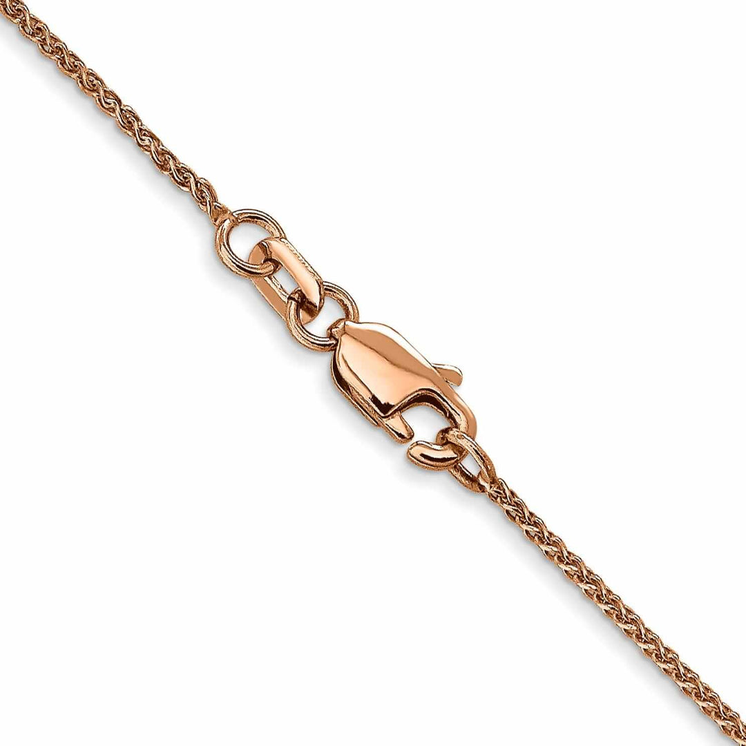 14K Rose Gold 1mm Spiga Wheat Chain