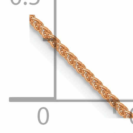 14K Rose Gold 1mm Spiga Wheat Chain