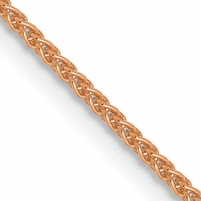 14K Rose Gold 1mm Spiga Wheat Chain at $ 231.54 only from Jewelryshopping.com