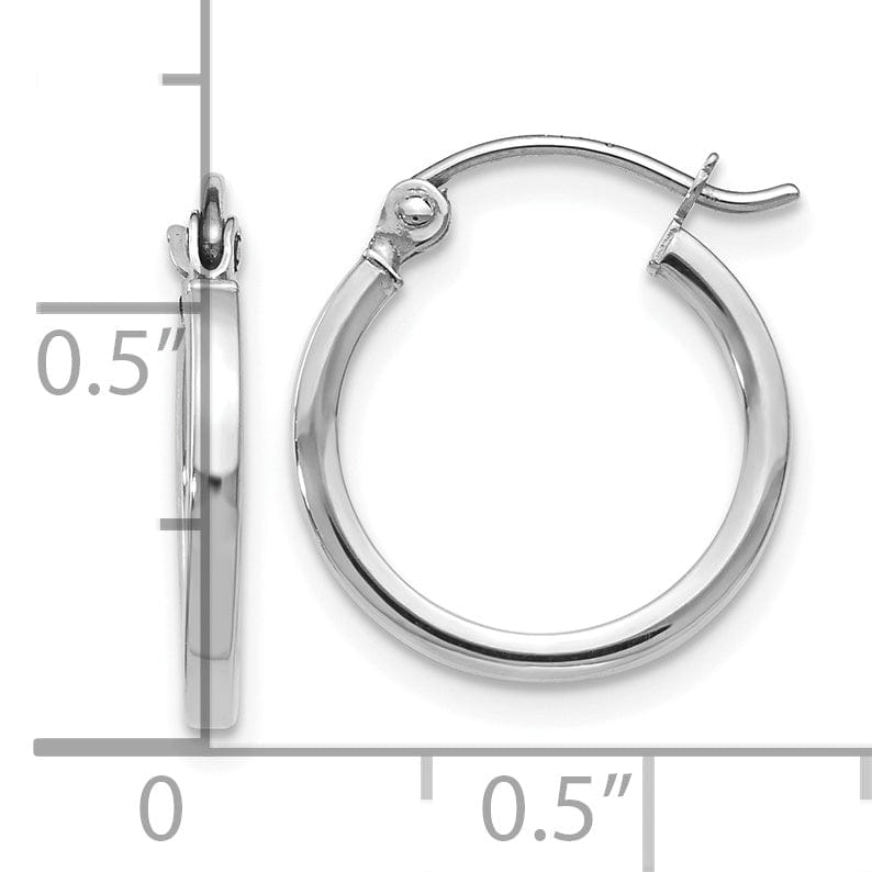 14k White Gold Hinged Hoop Earrings