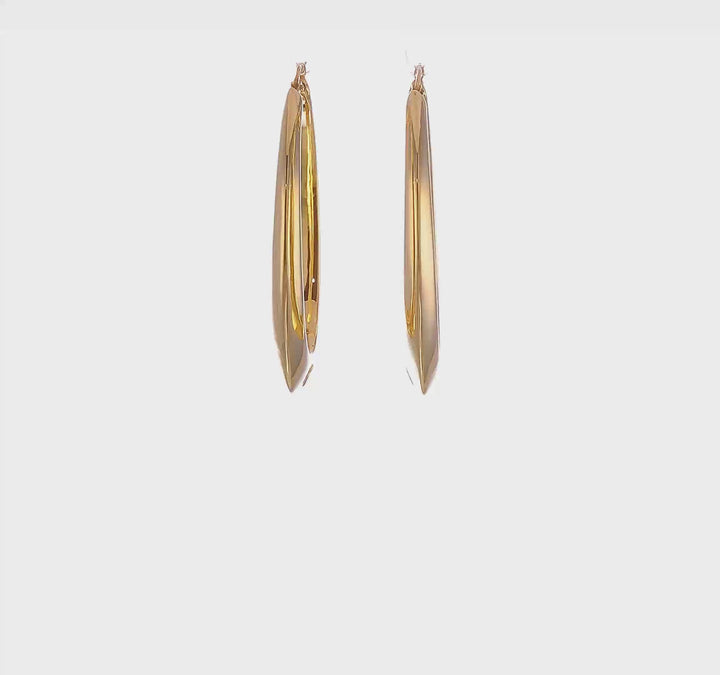 14k Yellow Gold Polished Hoop Earrings