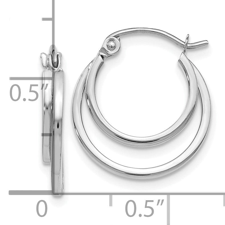 14k White Gold Hinged Hoop Earrings