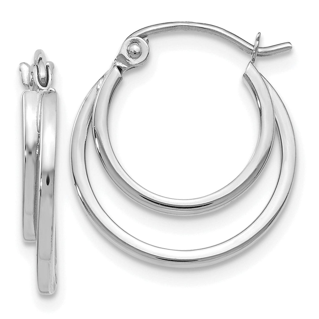 14k White Gold Hinged Hoop Earrings