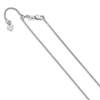14k White Gold Adjustable Curb Chain