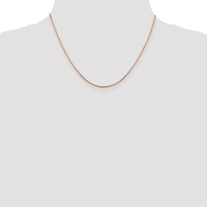 14K Rose Gold 1 mm Octagonal Sparkle Box Chain