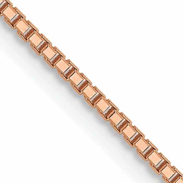 14K Rose Gold 1 mm Octagonal Sparkle Box Chain