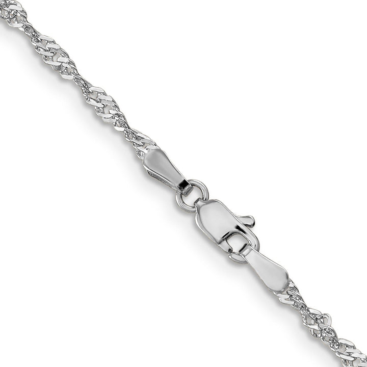 14K White Gold Singapore 10-inch Chain Bracelet