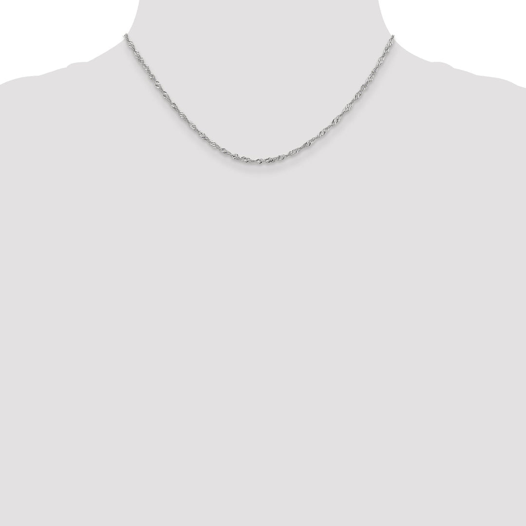 14K White Gold 1.9 mm Singapore Chain
