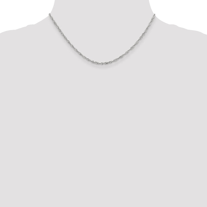 14K White Gold 1.9 mm Singapore Chain
