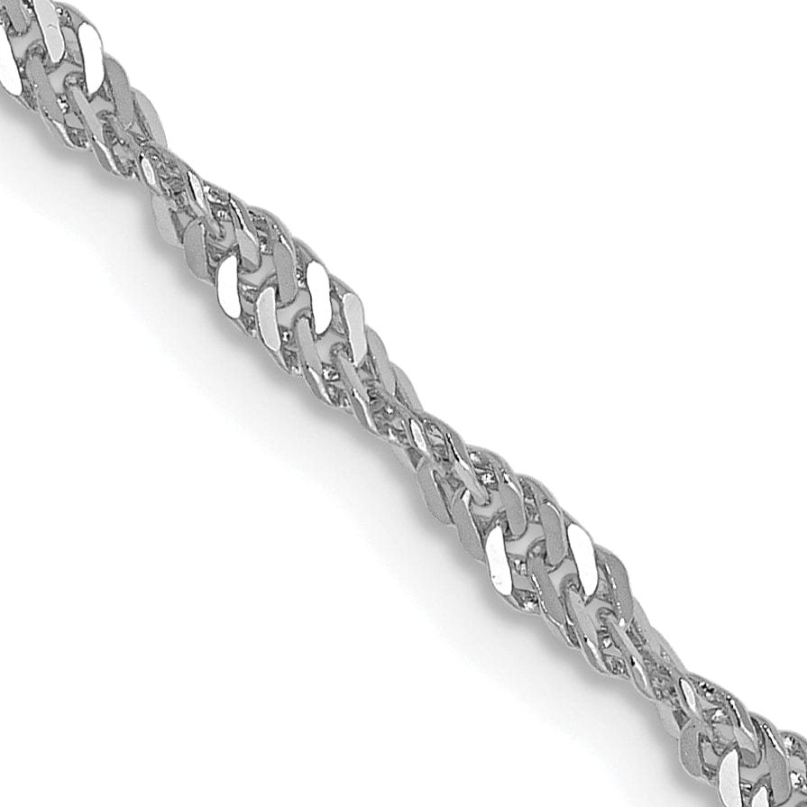 14K White Gold 1.9 mm Singapore Chain