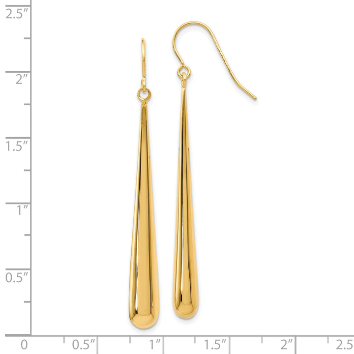 14k Yellow Gold Shepherd Hook Earrings