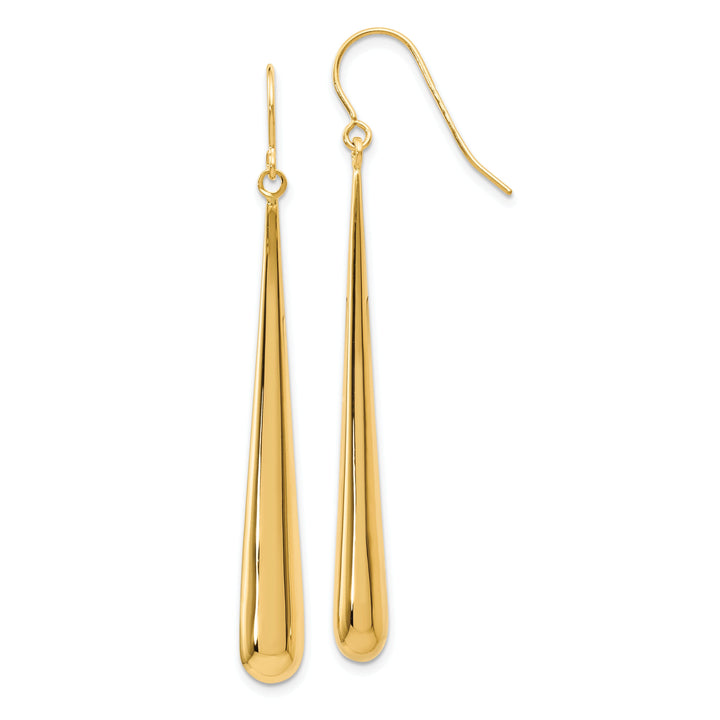 14k Yellow Gold Shepherd Hook Earrings