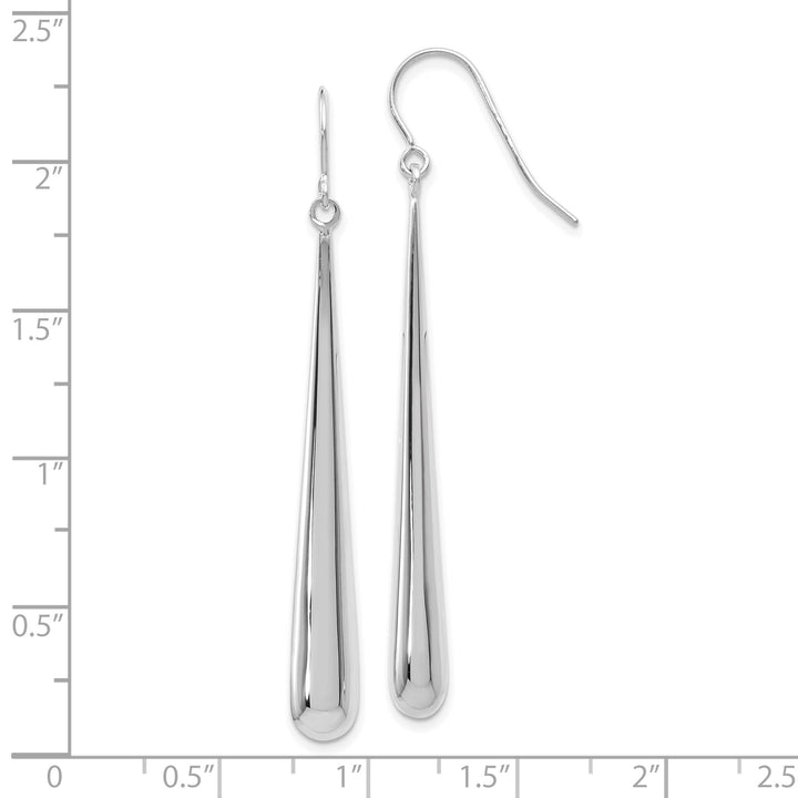 14k White Gold Shepherd Hook Earrings