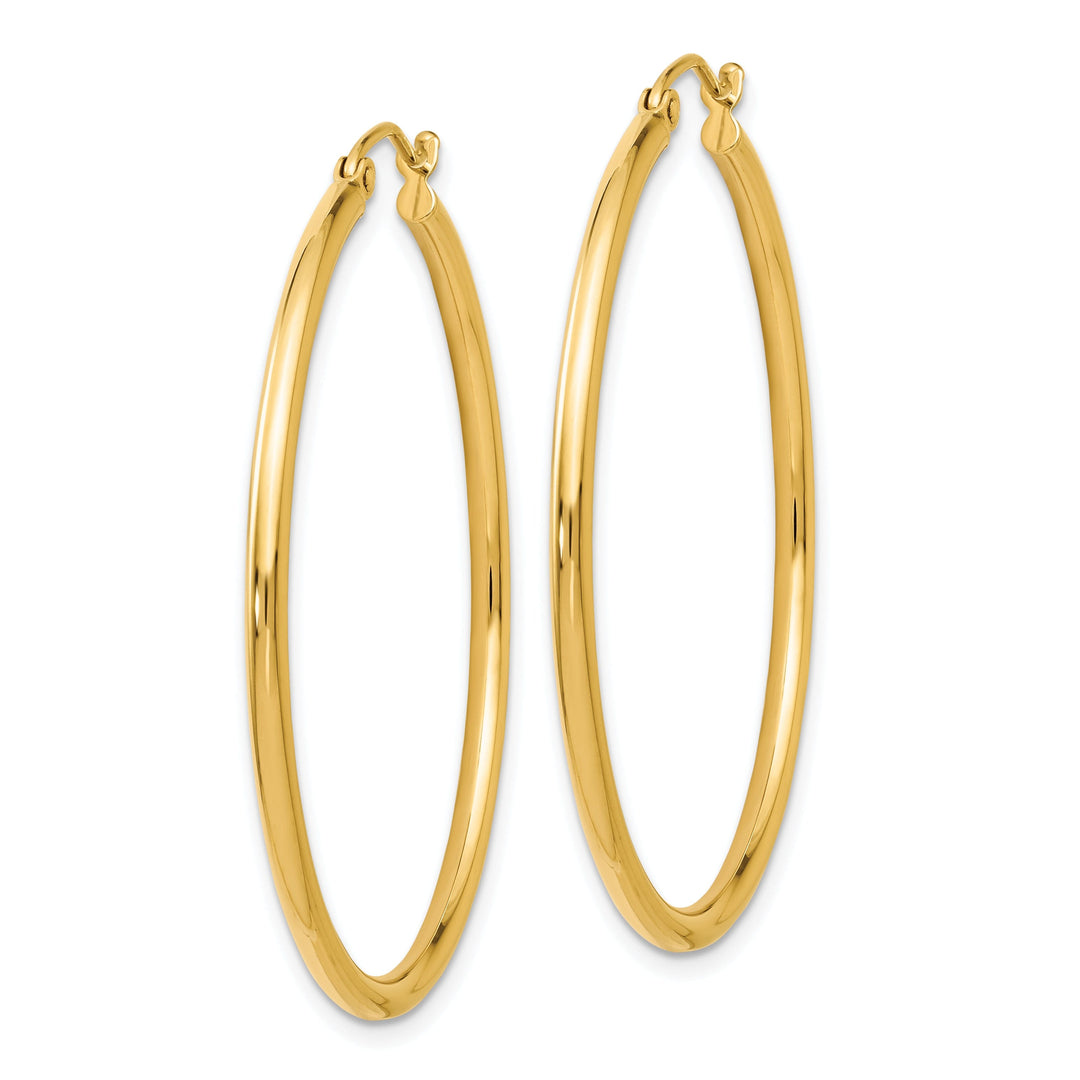 14k Yellow Gold Polished Hoop Earrings