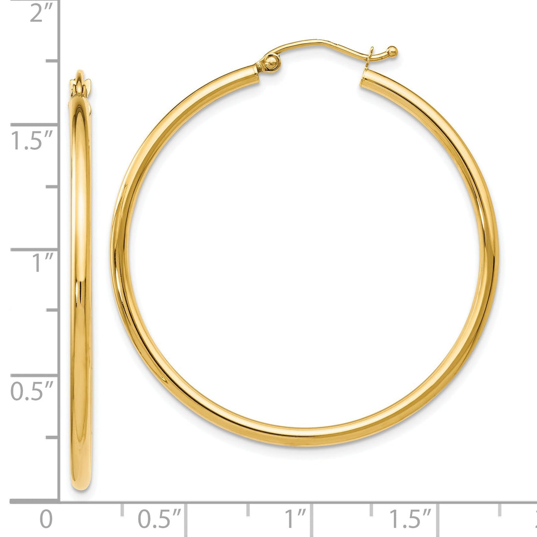 14k Yellow Gold Polished Hoop Earrings