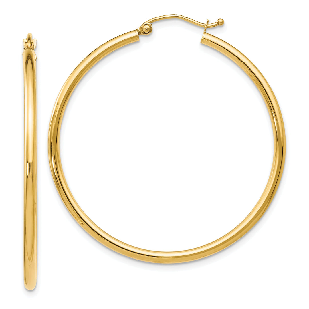 14k Yellow Gold Polished Hoop Earrings