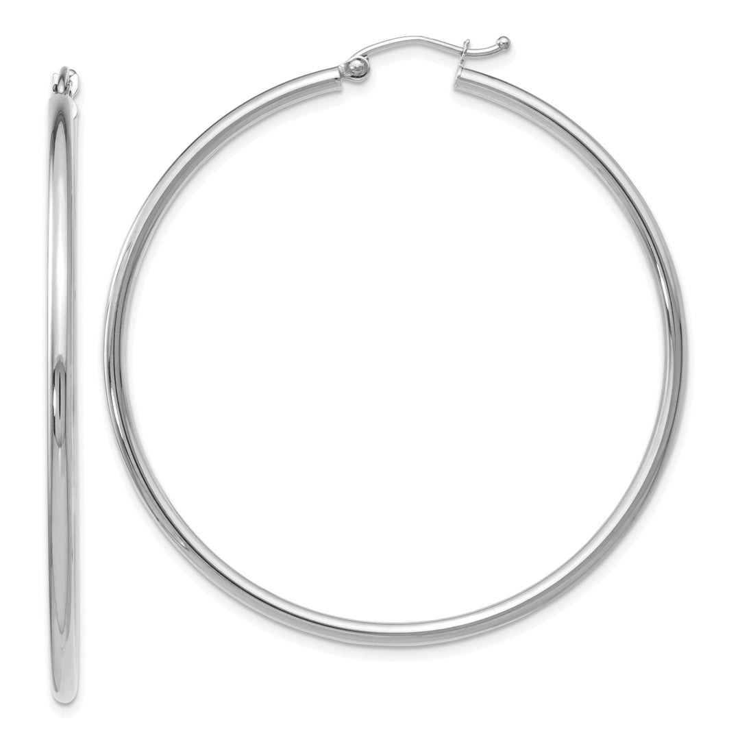 14k White Gold Hoop Earrings