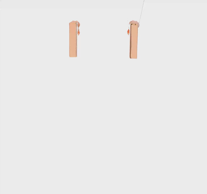 14K Rose Gold Polished Finish Post Earrings