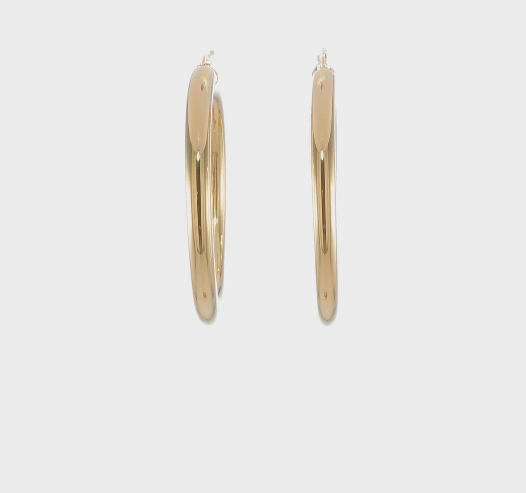 14k Yellow Gold 5MM Lightweight Hoop Earrings