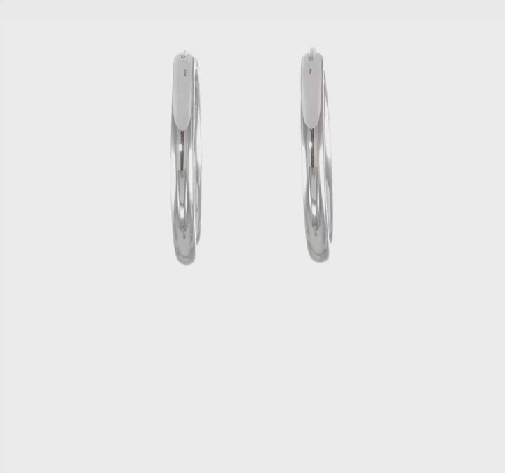 Sterling Silver Rhodium 3.5MM Tube Earrings