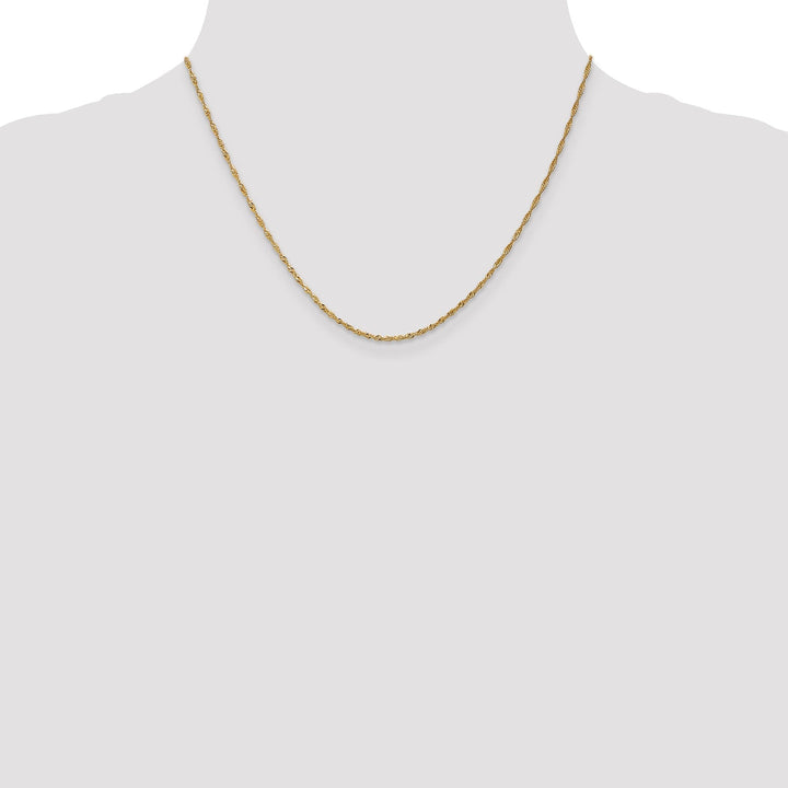14k Yellow Gold 1.3m Singapore Chain with Lock