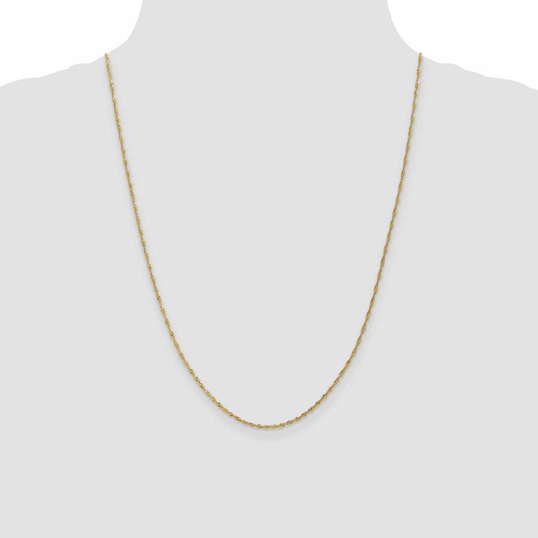 10k Yellow Gold 1.3 mm Singapore Chain Chain