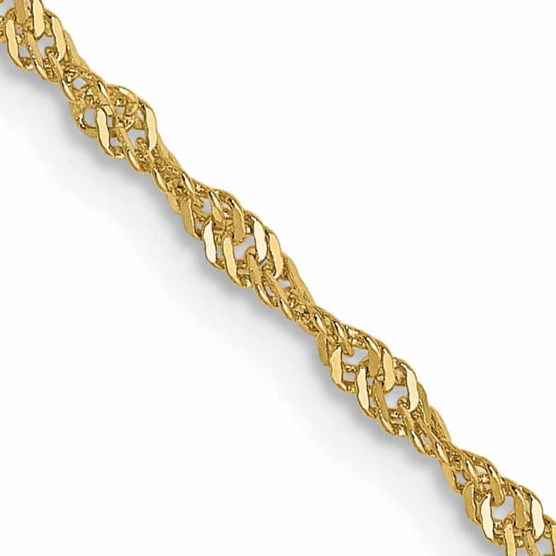 10k Yellow Gold 1.3 mm Singapore Chain Chain