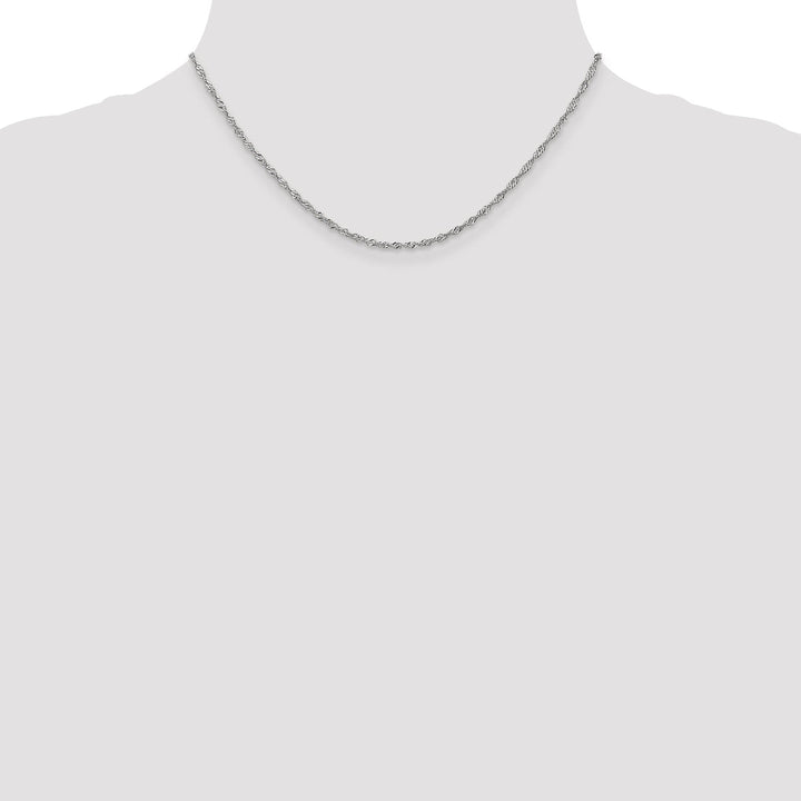 14K White Gold 1.6 mm Singapore Chain