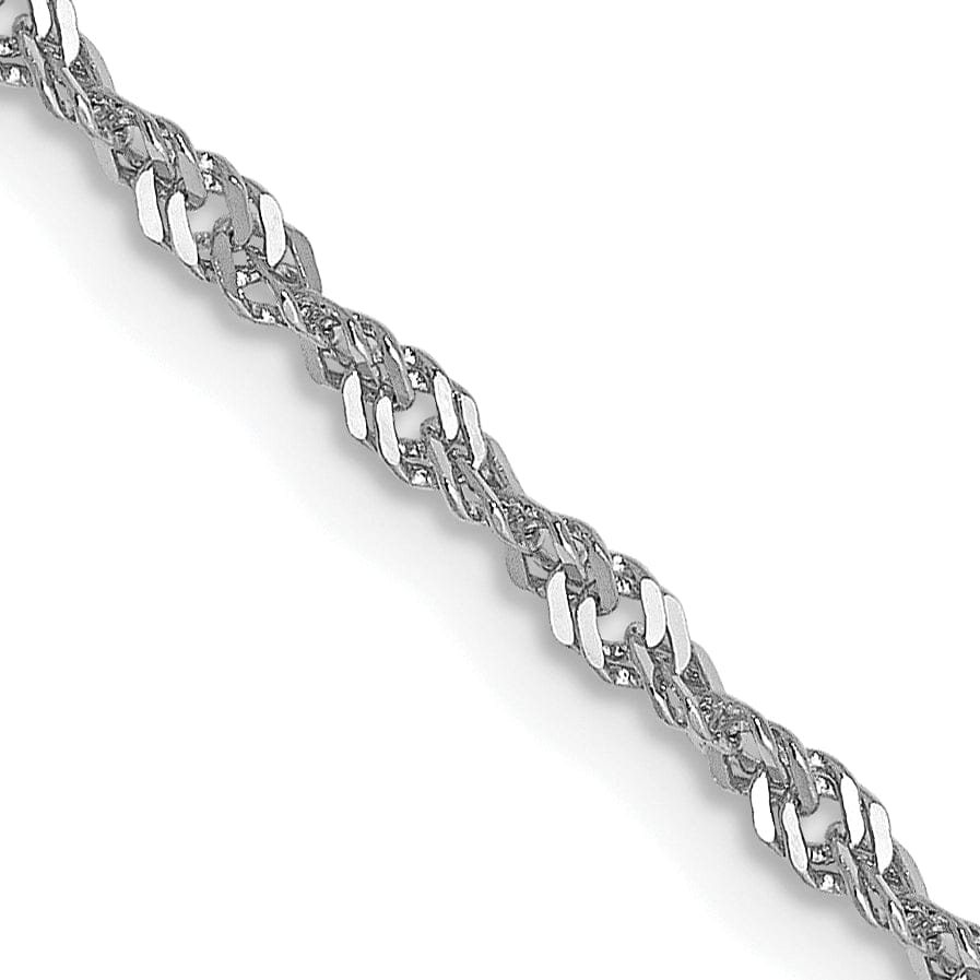 14K White Gold 1.6 mm Singapore Chain