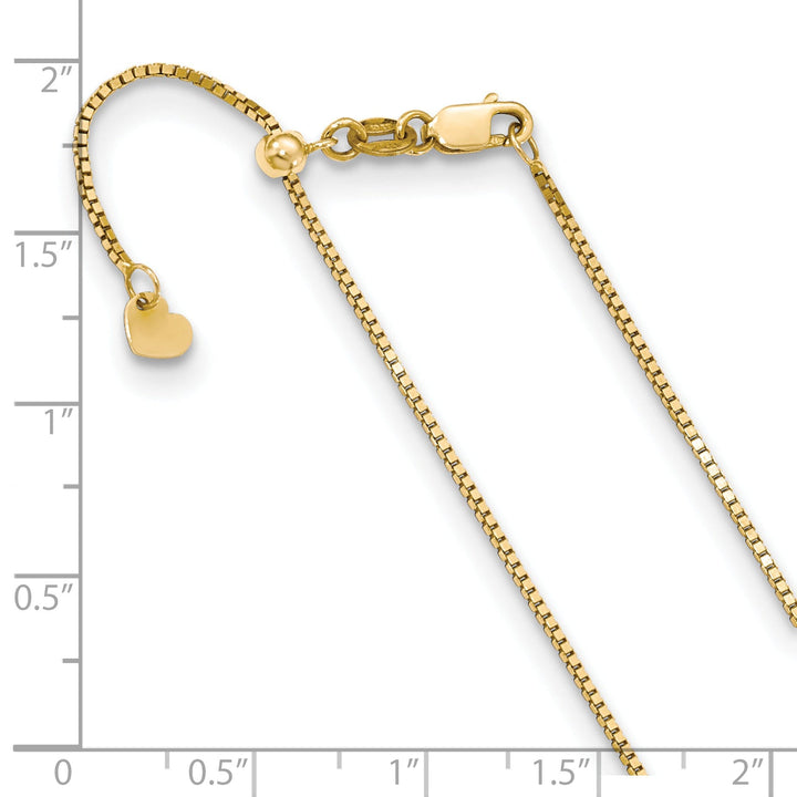 Adjustable 10K Yellow Gold Box Chain