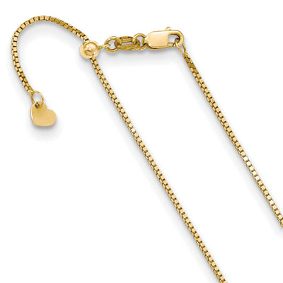 Adjustable 10K Yellow Gold Box Chain at $ 319.21 only from Jewelryshopping.com