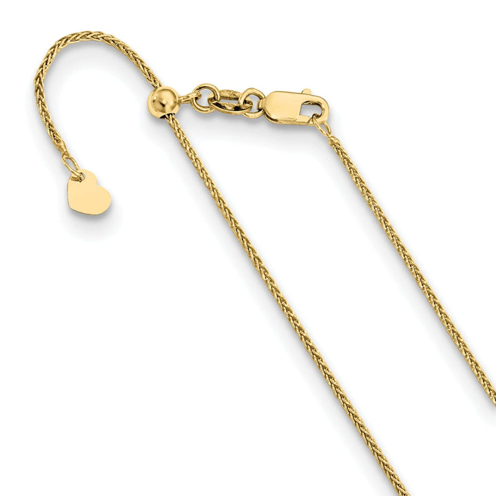 Adjustable 10K Yellow Gold Wheat Chain